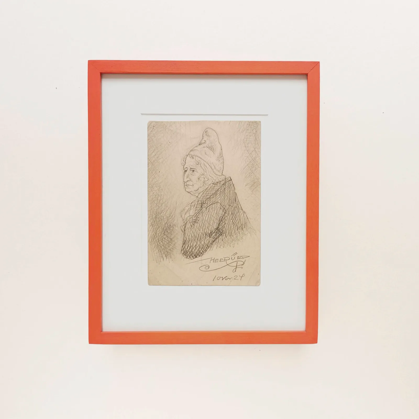 Henry Heerup: Bertel Thorvaldsen med nissehue, 1924