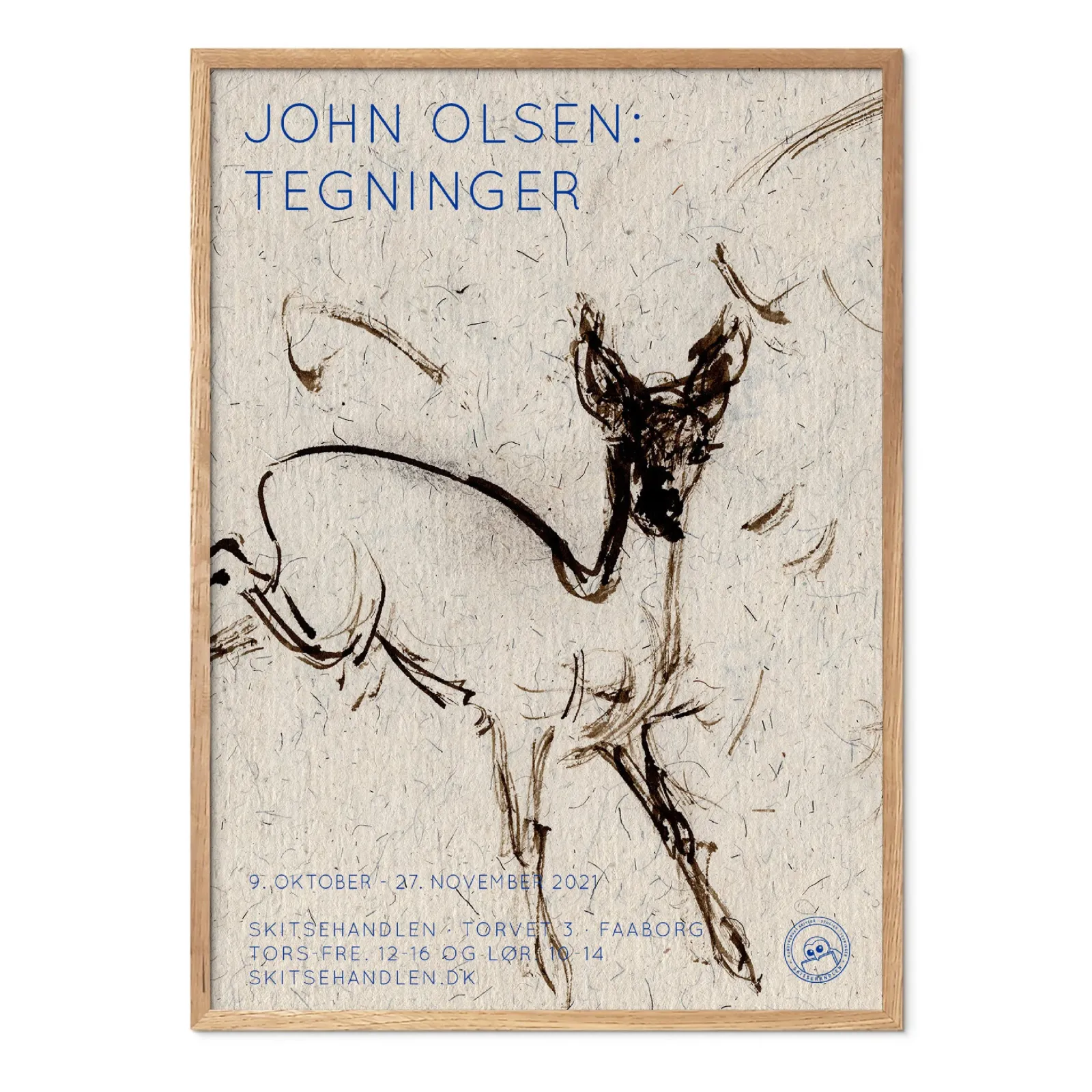 John Olsen: Tegninger (udstillingsplakat med springende buk)
