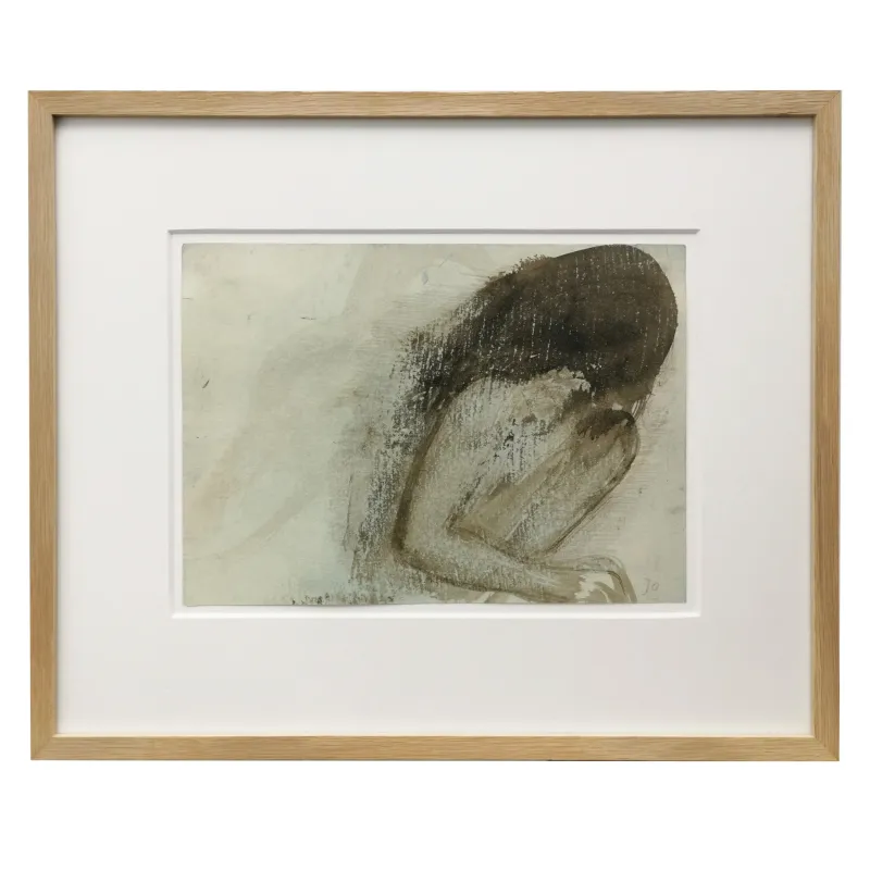 John Olsen: Uden titel (knæene trukket op)