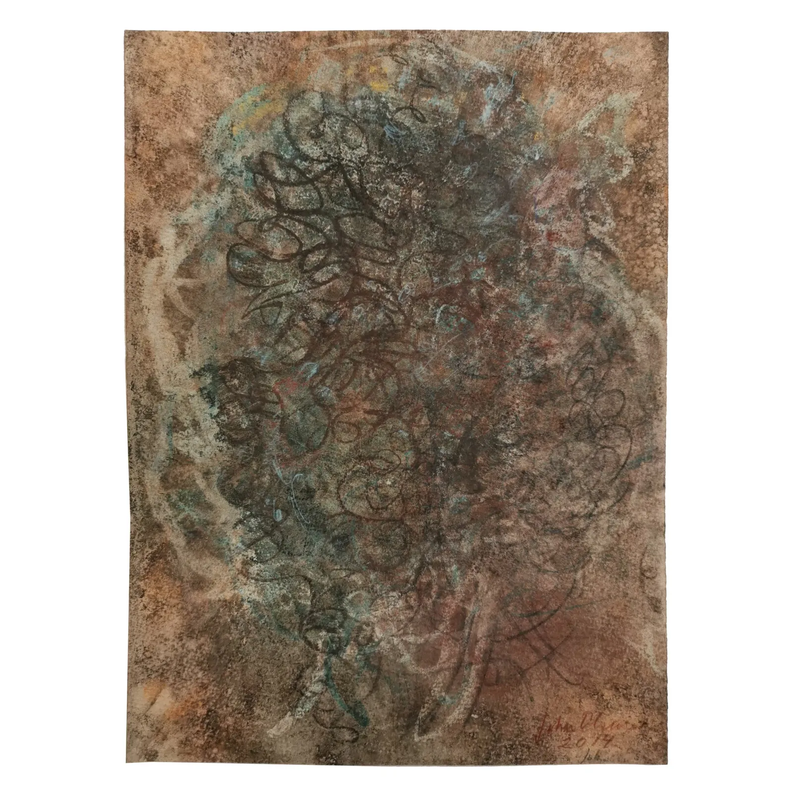 John Olsen: Blågrøn figur, 2014