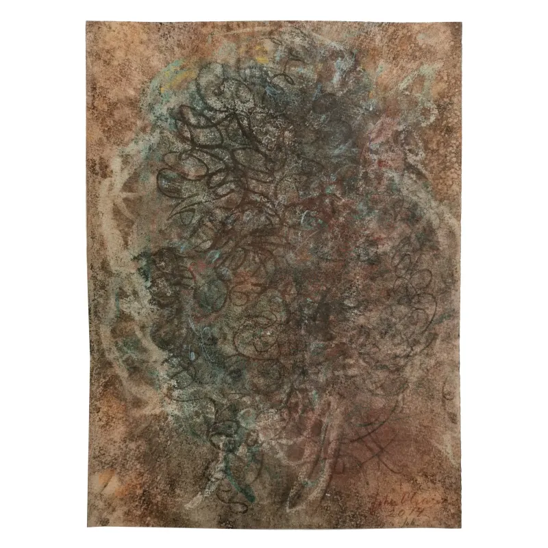 John Olsen: Blågrøn figur, 2014