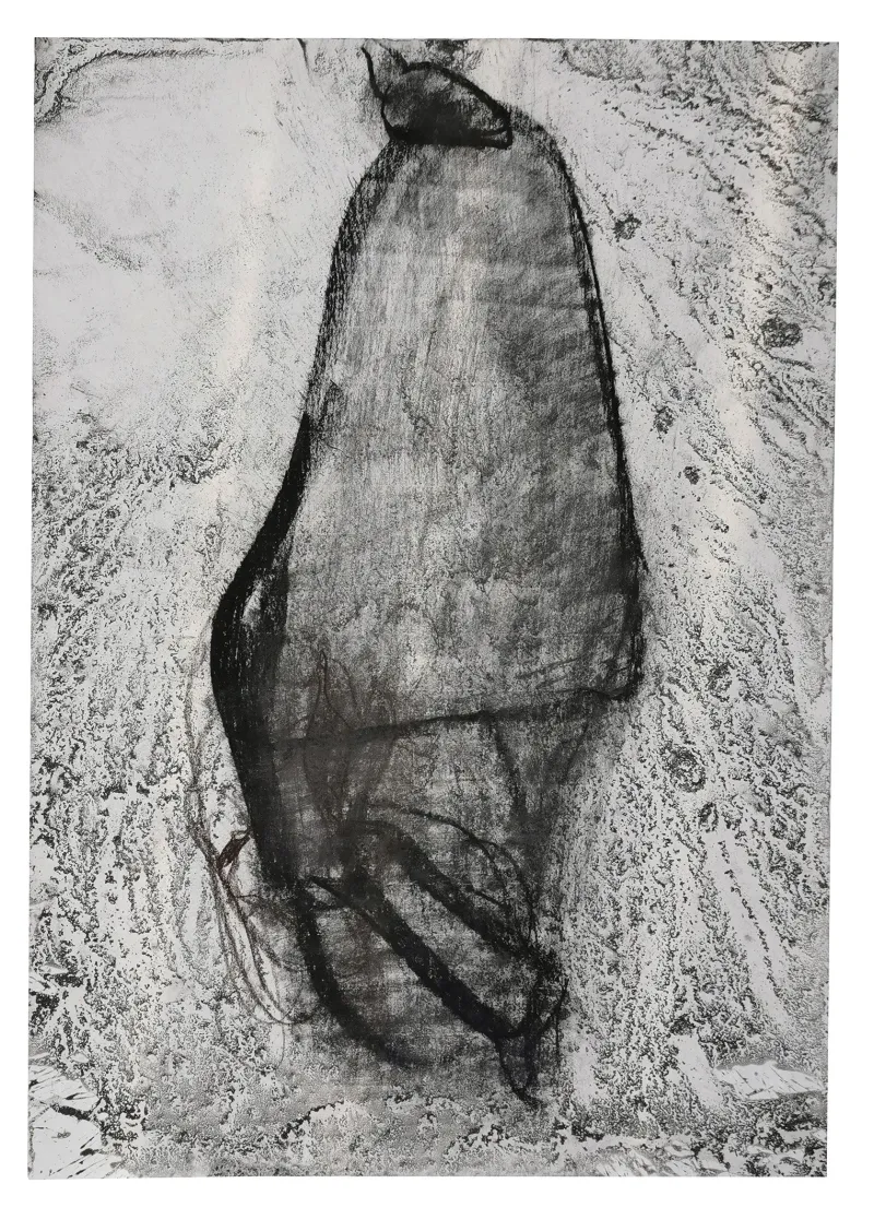 John Olsen: Uden titel (sort komposition)