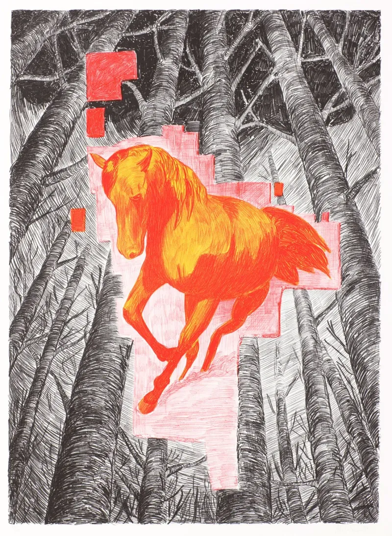 Morten Schelde: Untitled (Horse in the Woods), 2007 (Inkl. indramning)