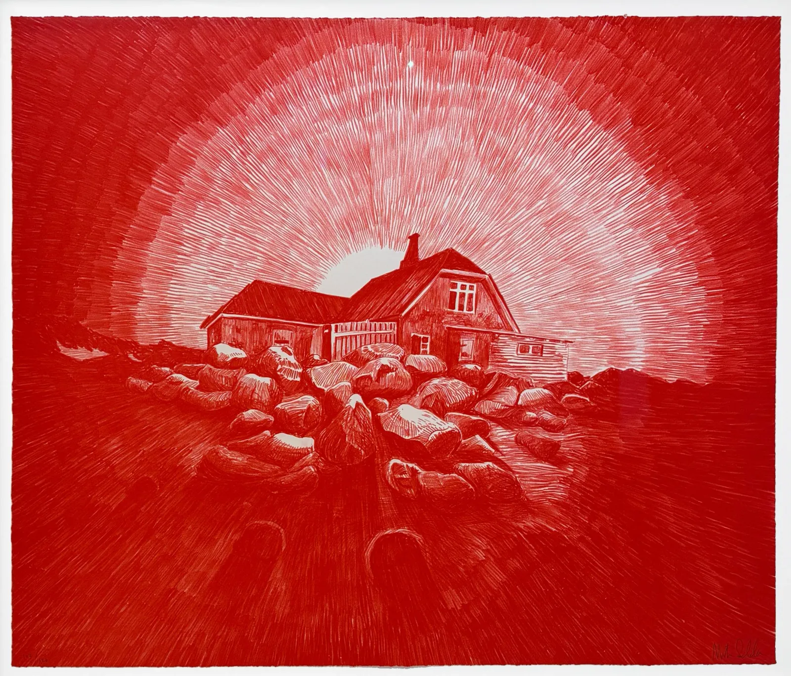 Morten Schelde: House at Dusk, 2022 (Inkl. indramning)
