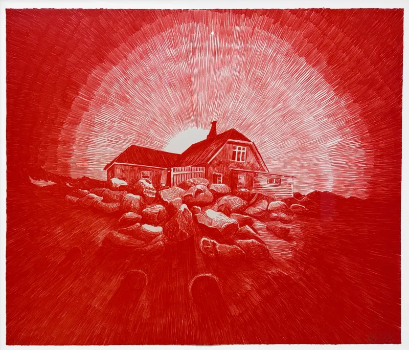 Morten Schelde: House at Dusk, 2022 (Inkl. indramning)