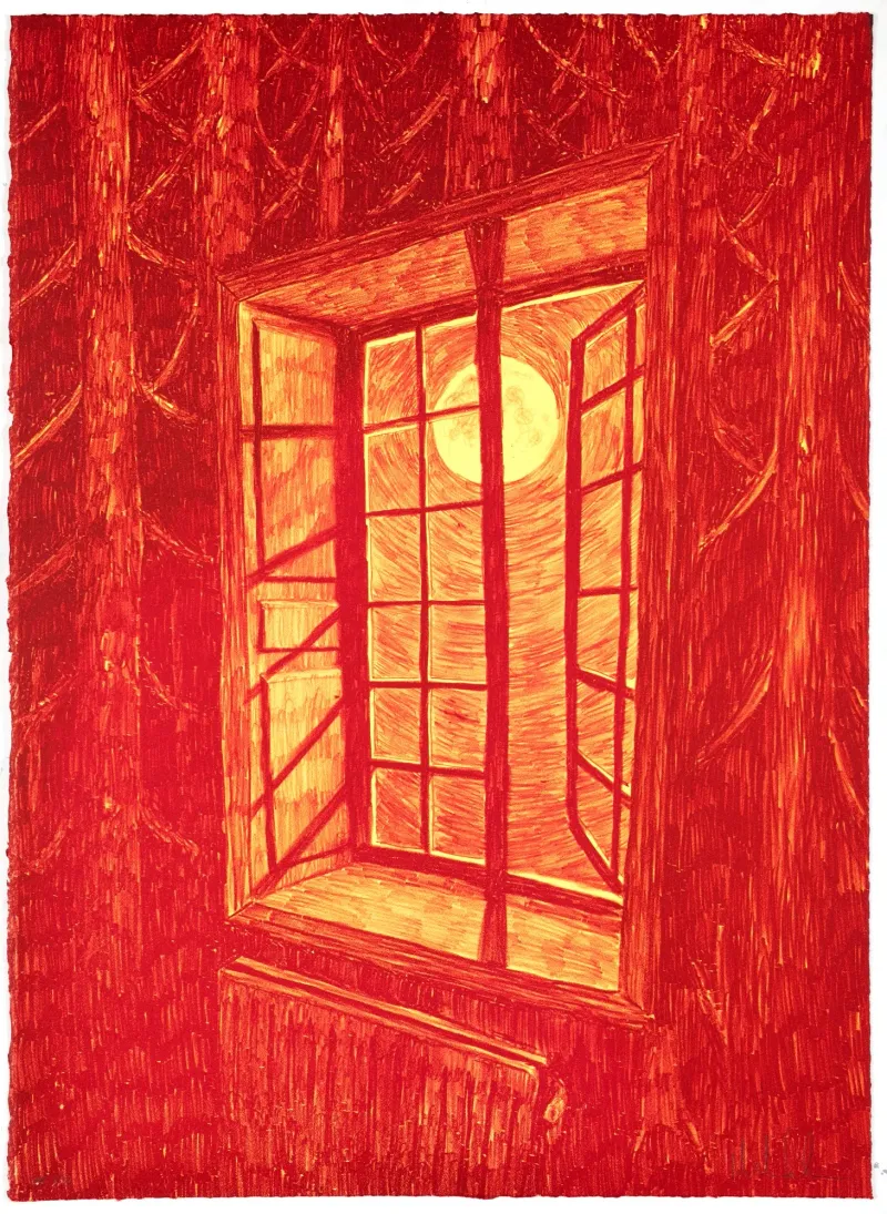 Morten Schelde: Window (Red), 2021 (Inkl. indramning)