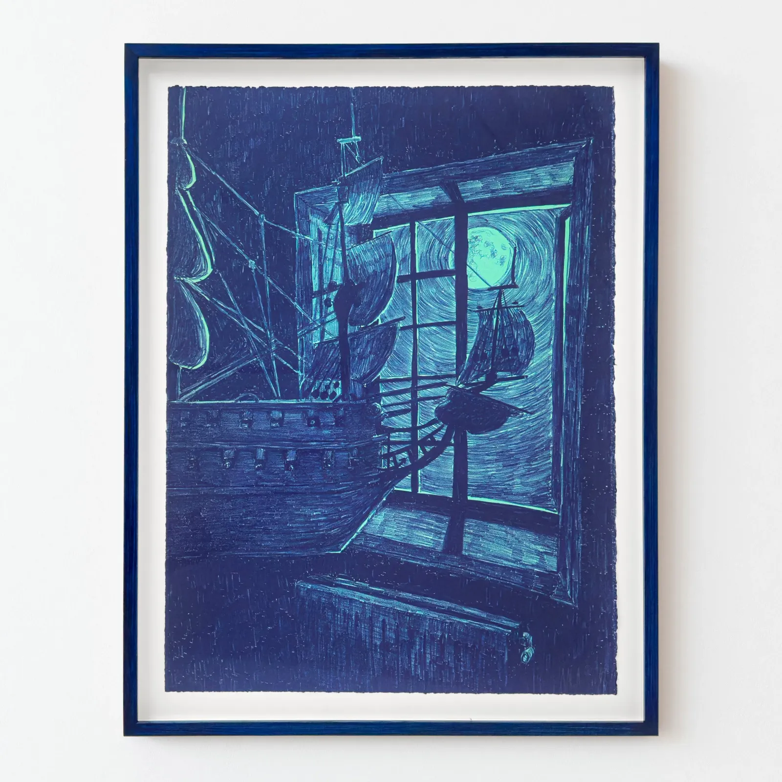 Morten Schelde: Window (Blue), 2021 (Inkl. indramning)