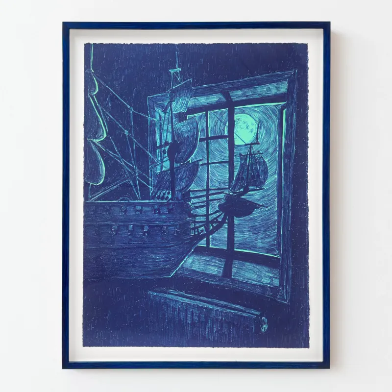 Morten Schelde: Window (Blue), 2021 (Inkl. indramning)