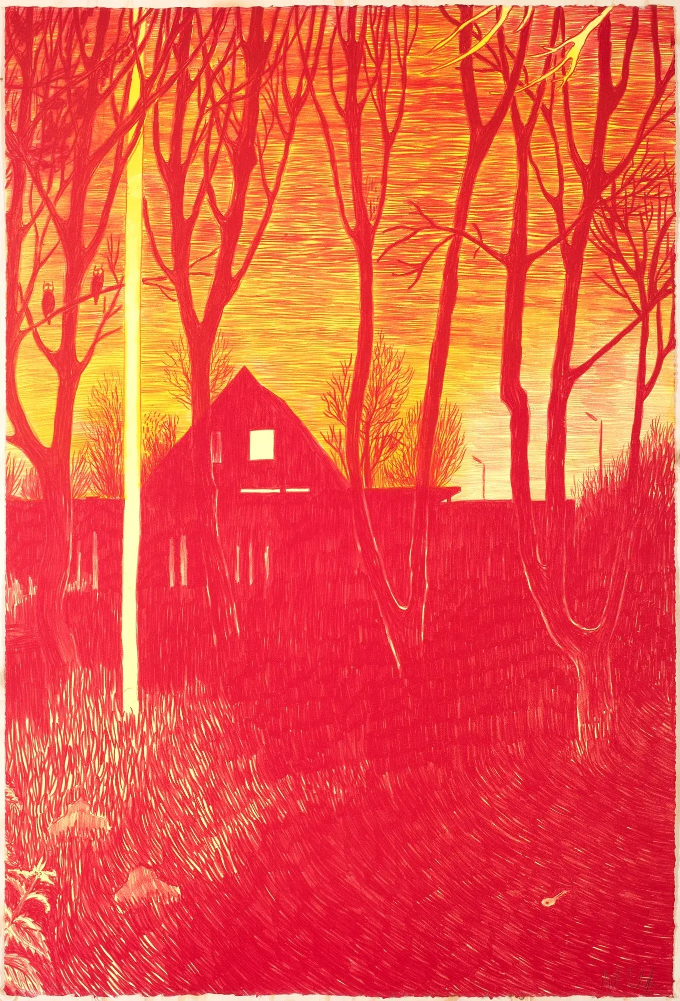 Morten Schelde: House at Dawn, 2022 (inkl. indramning)