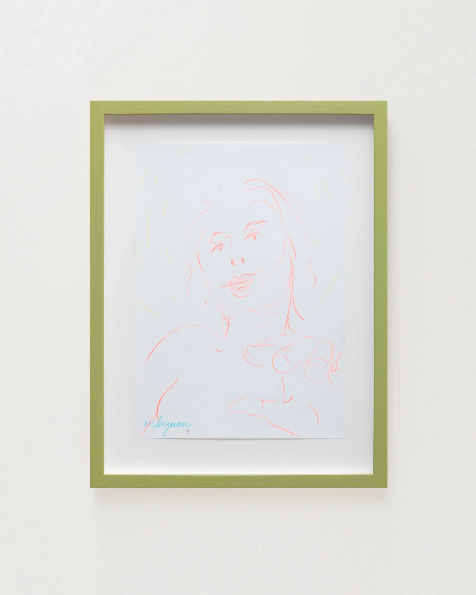 Martin Bigum: Øjeblikstegning (kvinde, der rækker ud), 2018