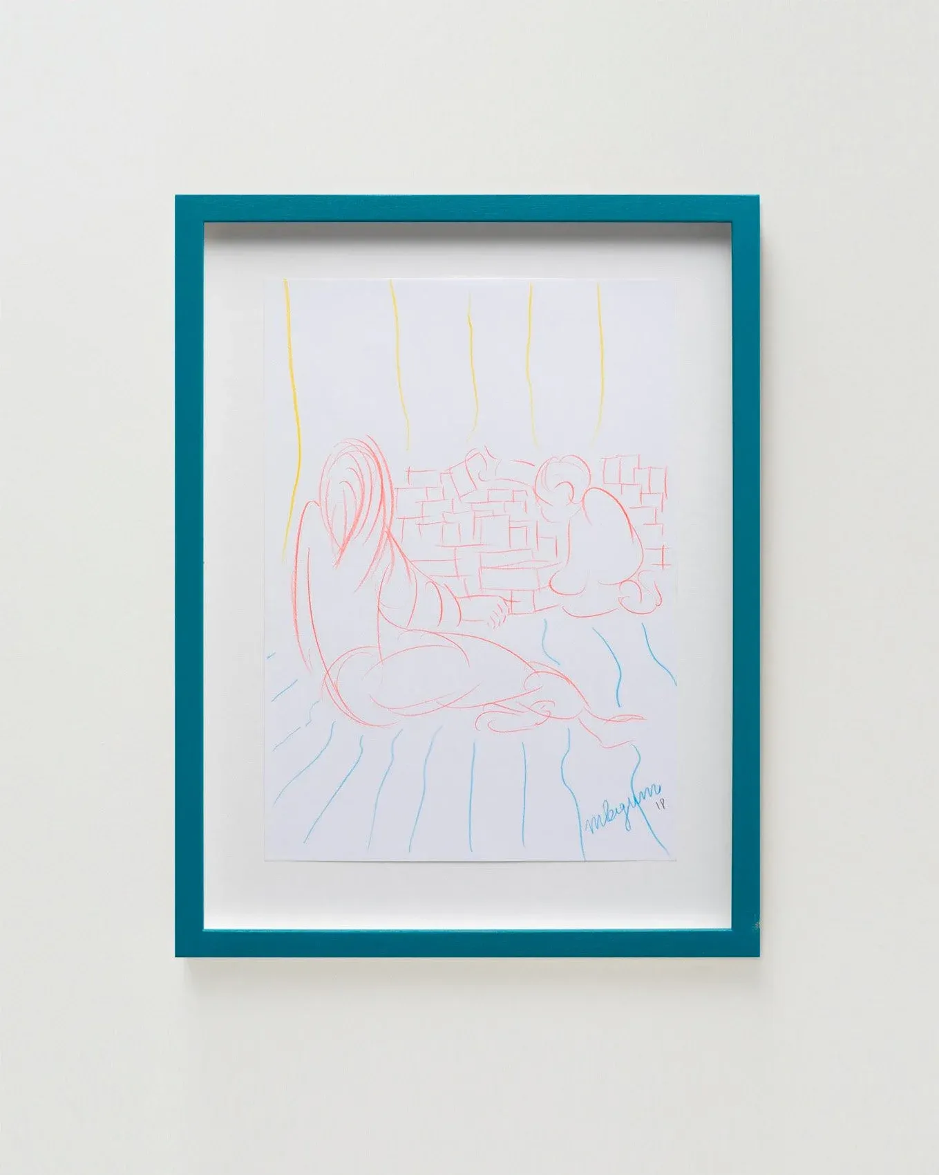 Martin Bigum: Øjeblikstegning (barn leger med klodser), 2018