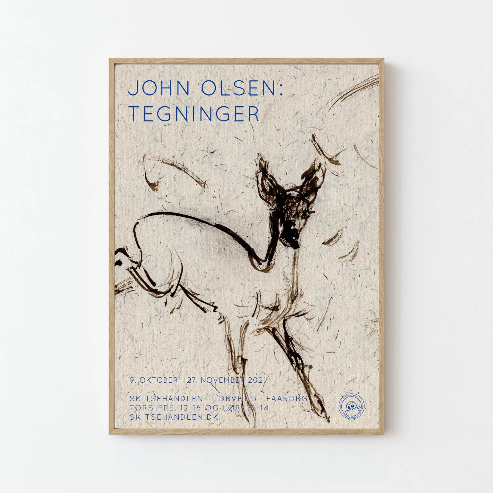 John Olsen: Tegninger (udstillingsplakat med springende buk)