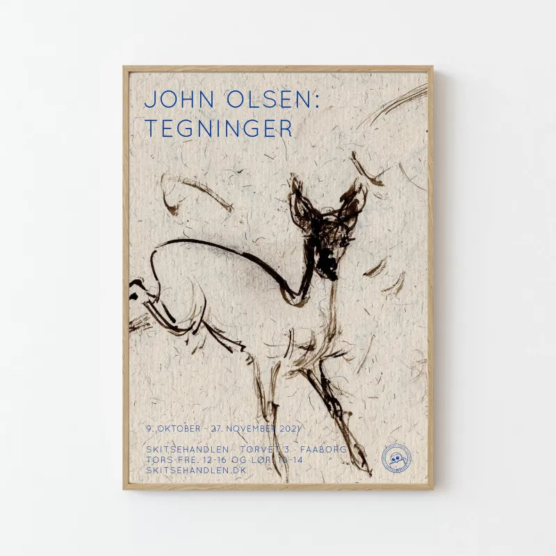 John Olsen: Tegninger (udstillingsplakat med springende buk)