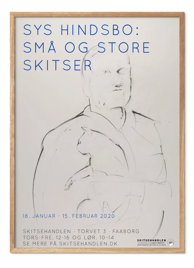 Sys Hindsbo: Små og store skitser (udstillingsplakat)