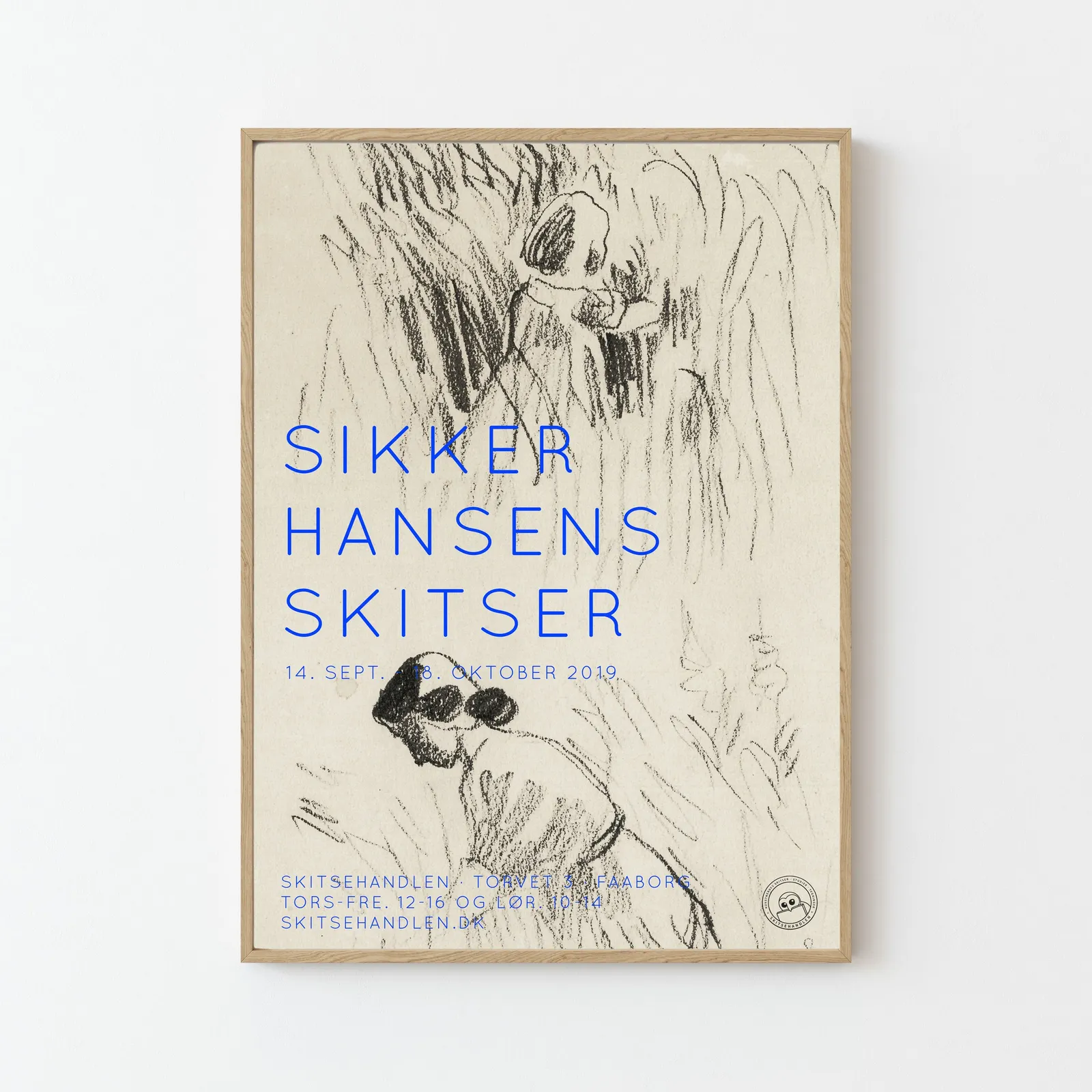 PLAKATER OG BØGER: Sikker Hansens skitser (udstillingsplakat)