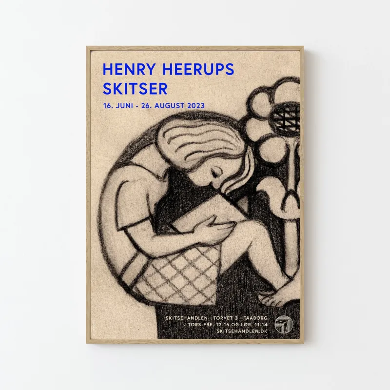 PLAKATER OG BØGER: Henry Heerups skitser (udstillingsplakat)