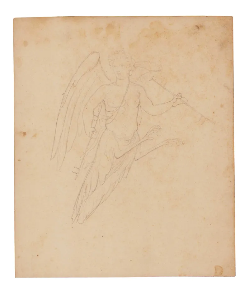 Constantin Hansen: En Harpy (halvt menneske/halv fugl)