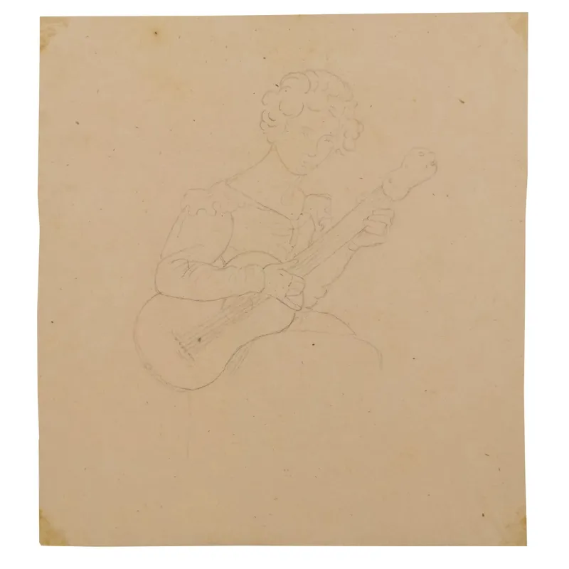 Constantin Hansen: Kvinde med guitar