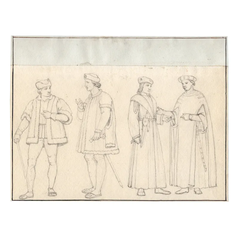 C.W. Eckersberg: Studie af fire historiske figurer, 1839