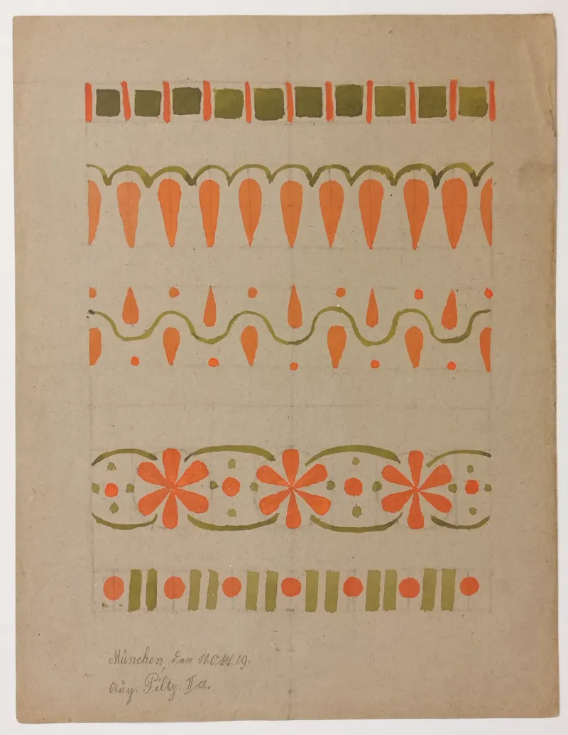 Ukendt kunstner: Mønsterstudie, 1909