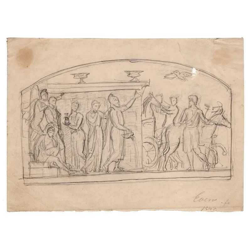 Otto Evens: Antik afskedsscene, 1847